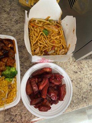 House lo mein and bonless spare ribs!