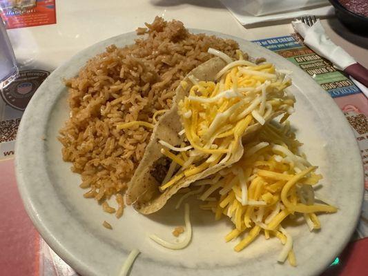 ground beef taco with rice