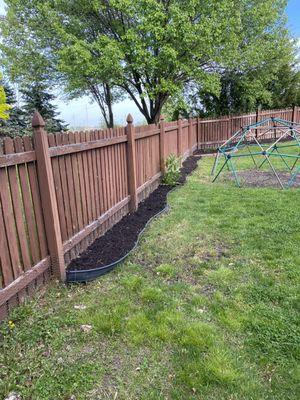 Mulch work backyard