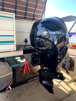 2021 Tohatsu 115 installed on a pontoon boat