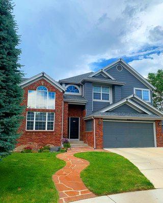 Recently completed roof and gutter replacement in Littleton