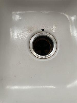 Sink wasn't scrubbed, maybe just wiped down?