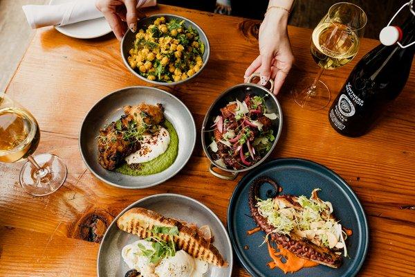 Small plates paired with locally-produced wines.