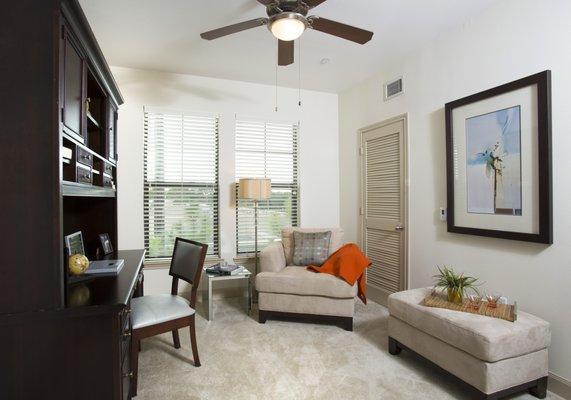 Apartment Living Room with Home office.