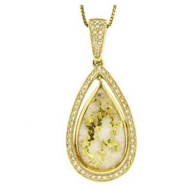 Gold Quartz & Diamond Pendant