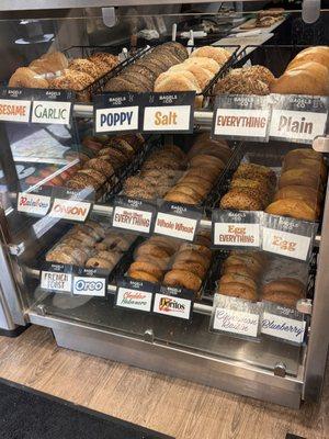 A variety of bagels they offer