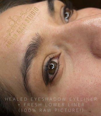 Healed eyeshadow eyeliner tattoo