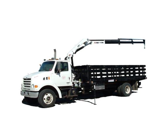 Flatbed w/ Boom Crane - 15,000lb payload capacity