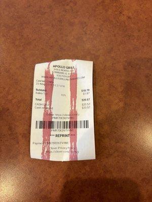 Photo of wrong receipt...