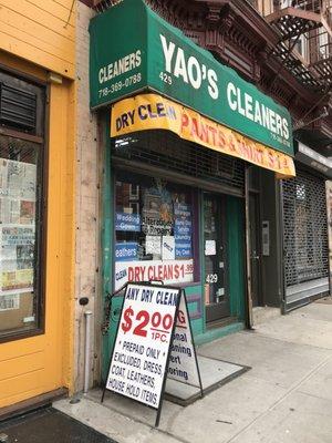 Shop Front Yao's Cleaners