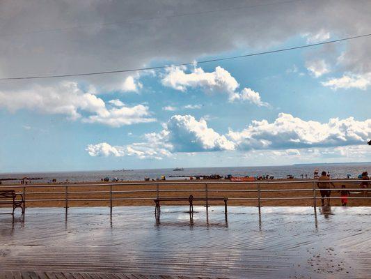 Rainy boardwalk