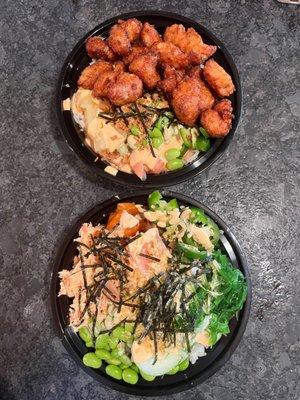 Japanese Fried Chicken Poke Bowl 2 Scoops