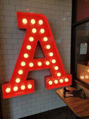 Arby's signage as you enter establishment