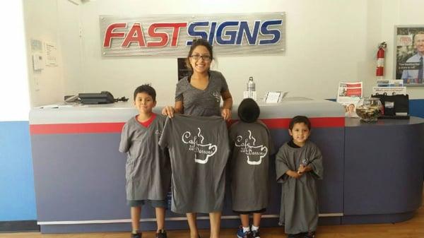 Custom T-Shirts for Cafe de Barrons! Cute family =)