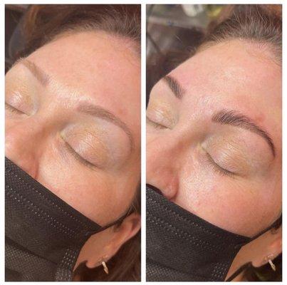 Brow lamination + hybrid dye