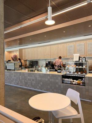 Charming, posh interior of blue bottle Van Mission