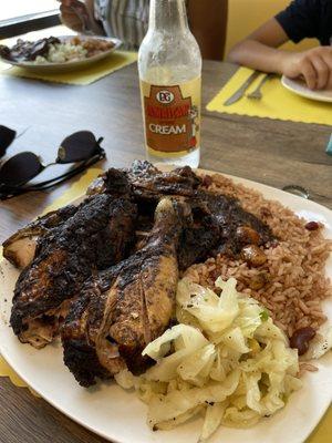 Large Jerk Chicken, Peas and Rice