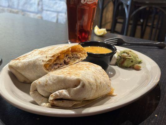 Grilled brisket burritos.