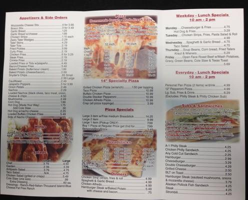 Inside of menu