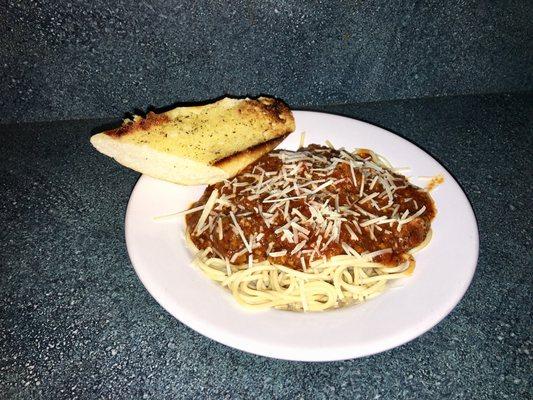 Thursday lunch special- spaghetti with meat sauce