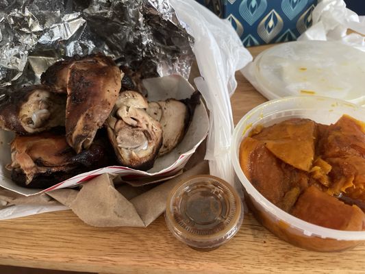 Jerk chicken & Candied Yams