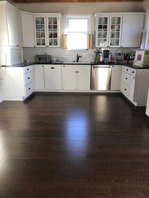 White oak stained dark walnut