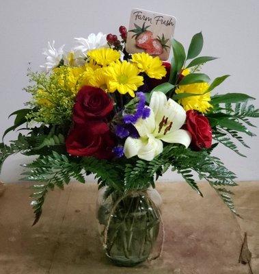 This is the beautiful arrangement that Tangela made. Shop directly from the source. Support family owned business!