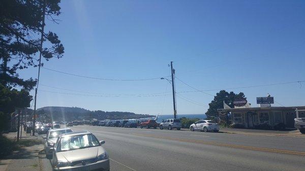 Heading south on Highway 101 just before you enter the main strip.