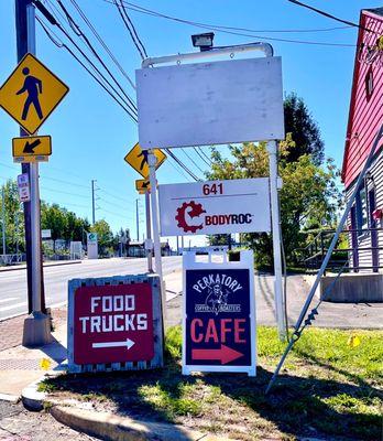 Street signage for gastropark and Perkatory - on new park ave WeHa - sept 2021