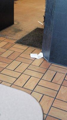 Look close.  Much more than that napkin on the floor just being walked by each and every time.