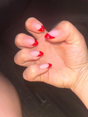 custom red french acrylic