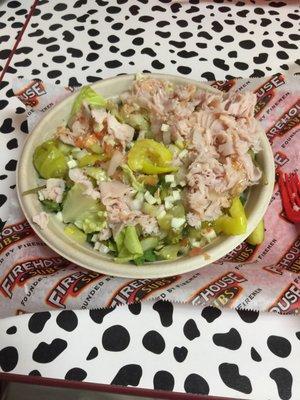 Smoked turkey salad with lite Italian dressing