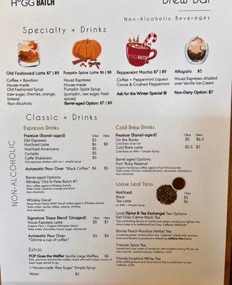 Drink menu-I recommend studying this ahead of your visit.