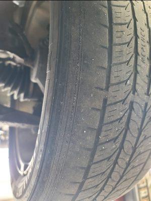 Unsafe tires.