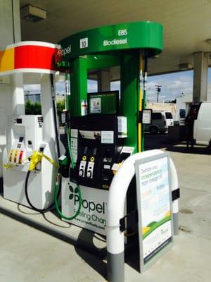 Propel's Lakewood location offers Flex Fuel E85 (ethanol) and Biodiesel B20.