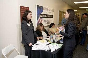 Heather at Whittier Law School community event with staff