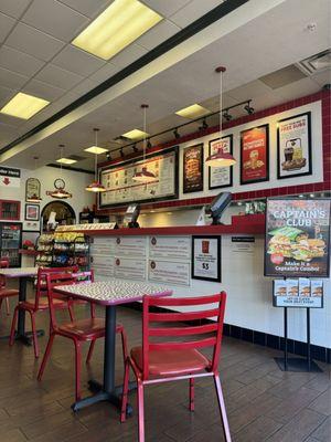 Front counter and sub making station. Firehouse theme all throughout the restaurant.