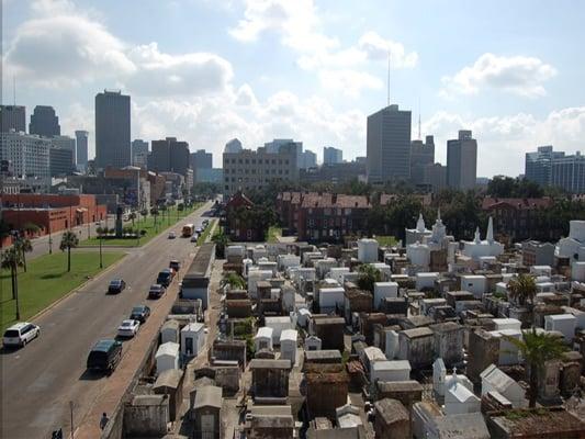 View of St Louis Cemetery #1 near the French Quarter