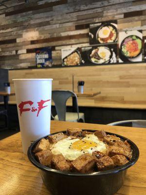 Tofu Kimchi Cheese Bowl w/ Reg Drink