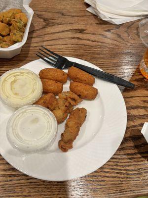 Fried Oyster (10), Hush Puppies (10)