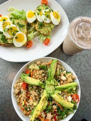 Quinoa Bowl Salad & Double Avocado Toast