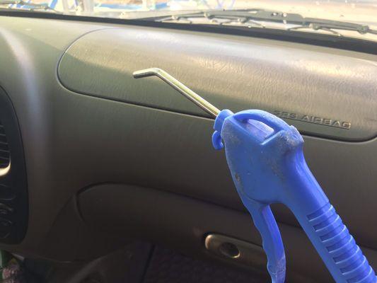 Air Nozzles are Great for Dusting the Dash!