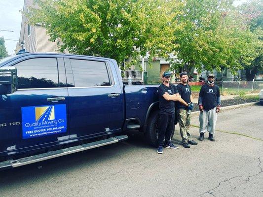 Part of our team with one of our trucks