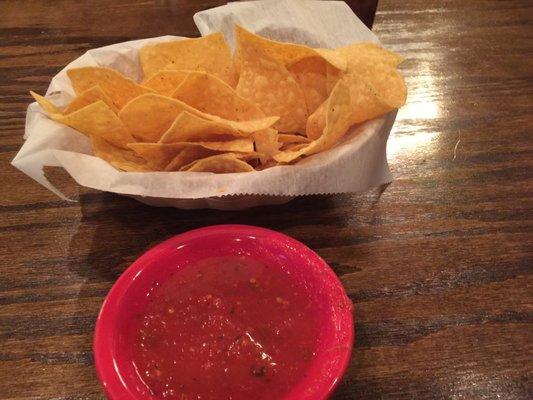 Delicious fresh salsa and chips!