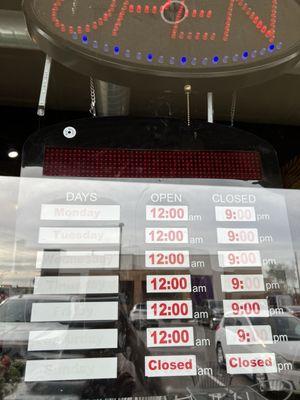 Store hours