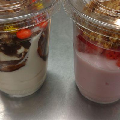 Fruit, yogurt, granola