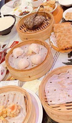 Shrimp dumpling, sticky rice and pork dumplings