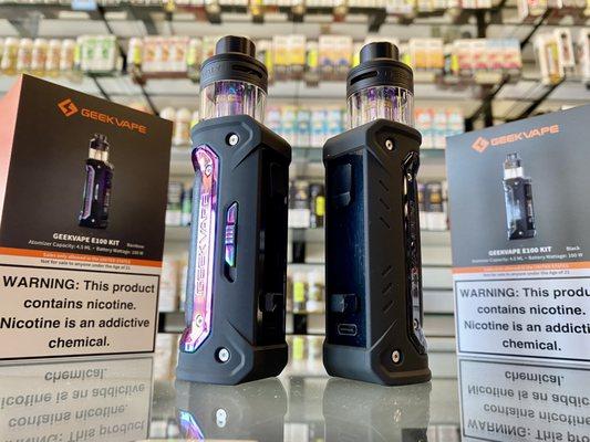 The new Geek Vape Aegis Eteno E100 kit is now in stock at Vaporwave in Sun City Arizona.