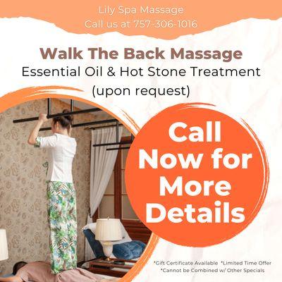 Lily Spa Massage
 3636 Virginia Beach Blvd #103, Virginia Beach, VA 23452
 Call us at 757-306-1016 or 917-302-7552