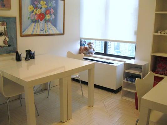 After - NYC apartment guest room converted to 3-person office with help from The Organizing Zone